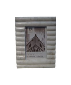 4 x 6 White Rippled Marble Tabletop Picture Frame by Place   Time