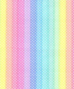 Fabric Traditions Rainbow Stripe Hearts Novelty Cotton Fabric