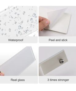 White Glass 3 6 Self Adhesive Home Decor Tile
