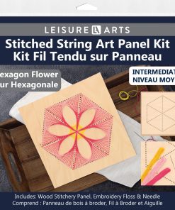 Liesure Arts 10 Hexagon Flower Panel Wood Stitching String Art Kit