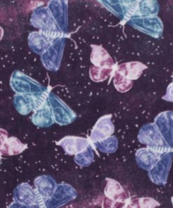 Galaxy Butterflies on Purple Anti Pill Fleece Fabric