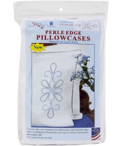 Jack Dempsey Needle Art XX Design Stamped Perle Edge Pillowcases 2pk