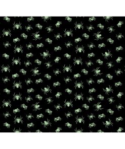 Glow in the Dark Spiders Flannel Fabric