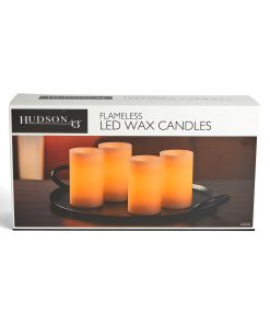 3 x 5 LED Wax Pillar Candle Set 4pk by Hudson 43