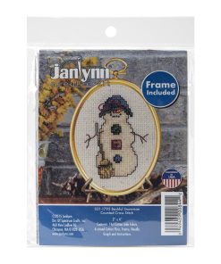 Janlynn 3 x 4 Bashful Snowman Counted Cross Stitch Kit