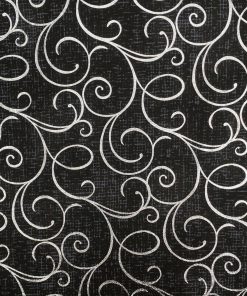 Swirls on Black Quilt Foil Cotton Fabric by Keepsake Calico