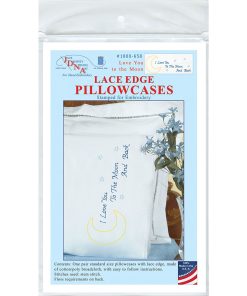 Jack Dempsey 2pk Love You to the Moon Stamped Lace Edge Pillowcases