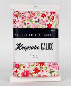 1yd Precut Red   Pink Floral Quilt Cotton Fabric by Keepsake Calico