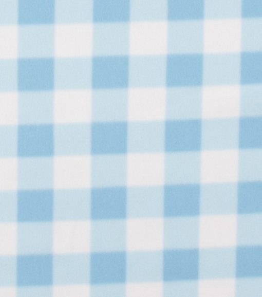 Blue Gingham Blizzard Fleece Fabric