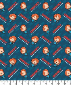 Chucky Chibi Toss Pop Culture Cotton Fabric
