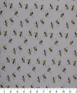 Bees on Gray Quilt Cotton Fabric by Quilter s Showcase