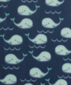Tiny Happy Whales Blizzard Fleece Fabric