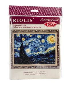 RIOLIS 16 x 12 Starry Night Counted Cross Stitch Kit