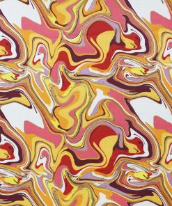 70s Pink   Yellow Marble Quilt Metallic Cotton Fabric by Keepsake Calico