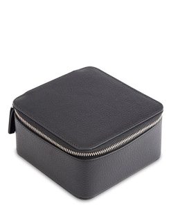 Leather Zippered Travel Jewelry Organizer Case