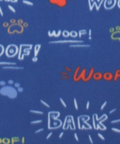 Bark Paw Prints on Blue Blizzard Fleece Fabric