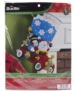 Bucilla 18 Holiday Drive Stocking Needle Felting Applique Kit