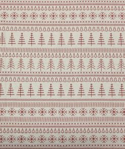 Red Fair Isle on White Super Snuggle Christmas Flannel Fabric