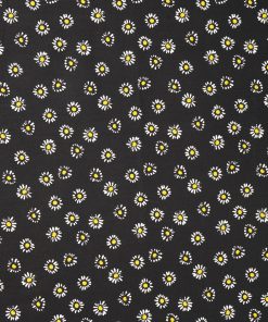 Daisies on Black Cotton Fabric by Keepsake Calico