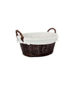 Organizing Essentials Oval Lined Willow Basket with Handles