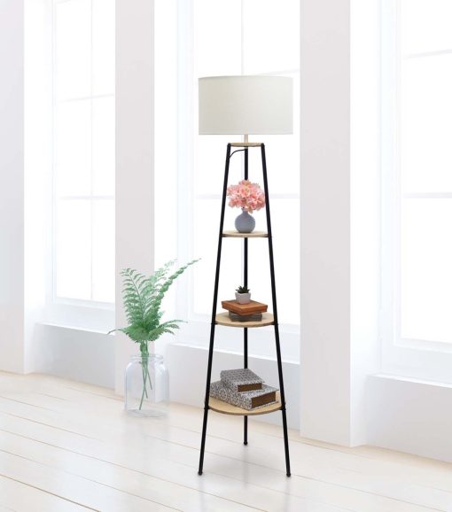 All The Rages 62.5 Shelf Floor Lamp 3 Tier With Fabric Shade - Image 6