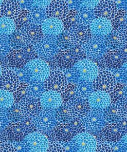 Fabric Traditions Blue Dahlias Cotton Fabric by Keepsake Calico