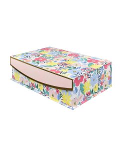 10 x 7 Multicolor Flower Garden Blush Flip Top Box by Place   Time
