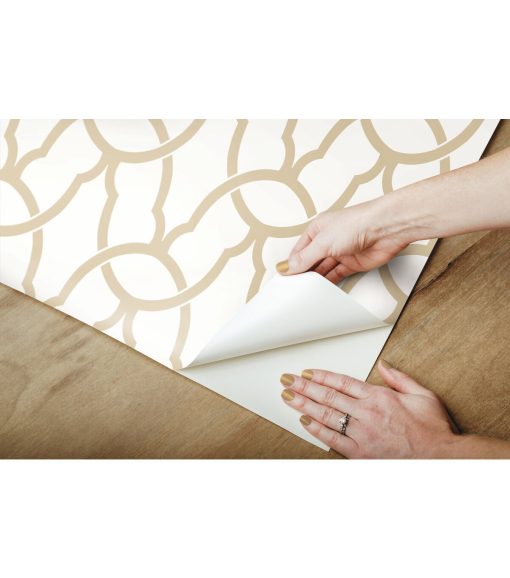 RoomMates Wallpaper Gold Trellis - Image 5