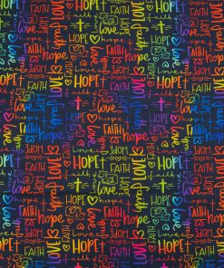 Religious Sentiments On Black Easter Cotton Fabric