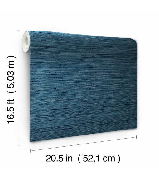 RoomMates Wallpaper Blue Grasscloth - Image 6