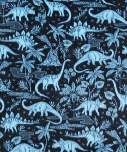 Blue Dino Scenic Anti Pill Fleece Fabric