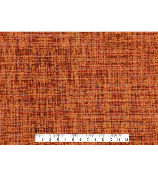 Rust Crosshatch Harvest Cotton Fabric - Image 4