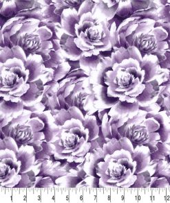 Purple Packed Flowers Quilt Cotton Fabric by Keepsake Calico