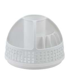 7 x 5 White Weave Rotating Desktop Organizer