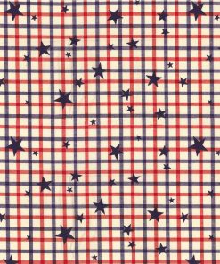 Fabric Traditions Patriotic Plaid Stars Patriotic Cotton Fabric