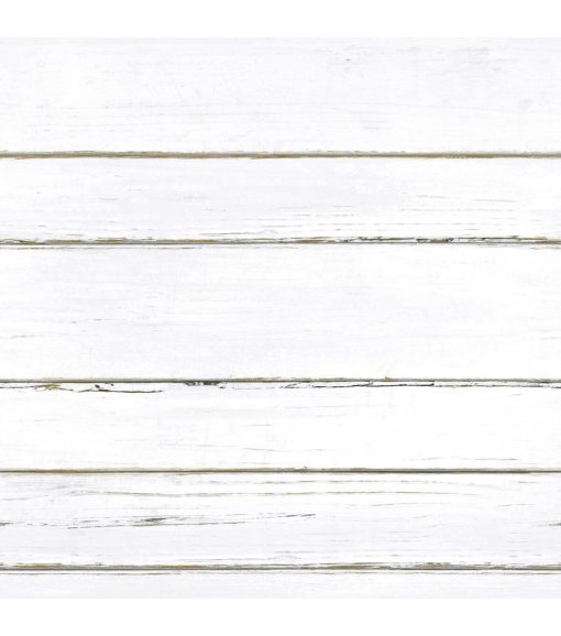 RoomMates Shiplap Peelable Wallpaper White