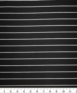White Stripes on Black Quilt Cotton Fabric by Quilter s Showcase