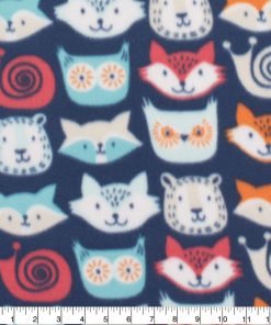 Blizzard Fleece Fabric Woodland Portrait Faces