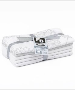 18 x 21 White Glitter Cotton Fabric Quarters 5ct by Keepsake Calico