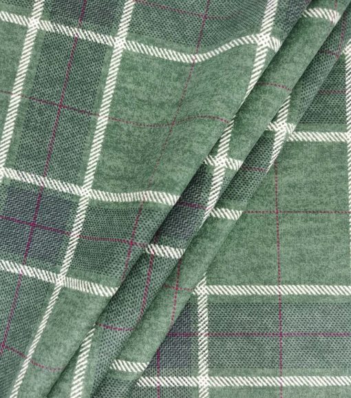 Green Plaid Luxe Flannel Fabric - Image 4
