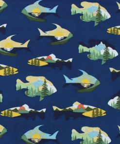 Pattern Trap Fish Super Snuggle Flannel Fabric