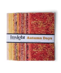 10 Square Autumn Days Batik Cotton Fabric Shape 42pc