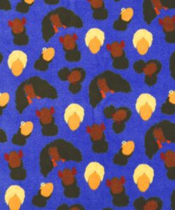 Black History Month Faces on Blue Anti Pill Fleece Fabric