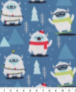 Yeti To Ski Blizzard Fleece Fabric