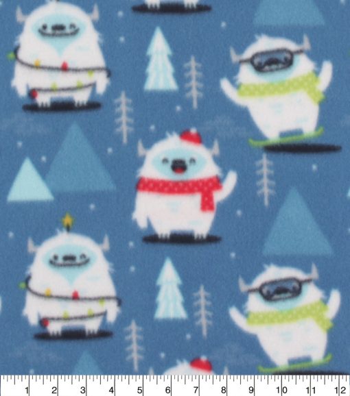 Yeti To Ski Blizzard Fleece Fabric