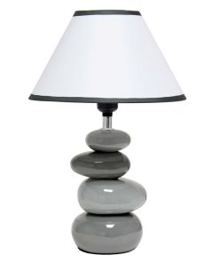 All The Rages 15 Ceramic Stacking Stones Lamp With White Fabric Shade - 1