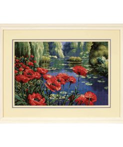 Dimensions 16x 11 Lakeside Poppies Needlepoint Kit