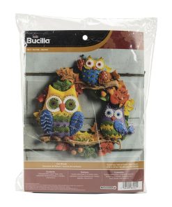 Bucilla 17 Owl Wreath Felt Applique Kit
