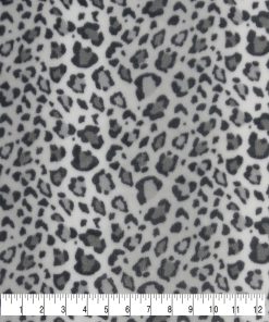 Sew Lush Fleece Fabric Cheetah Grayscale