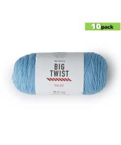 10pk Solid Cornflower Medium Weight Acrylic 380yd Value Yarn by Big Twist
